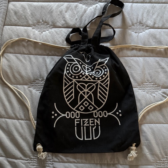 Reusable Owl Print Drawstring Bag - Picture 4 of 8